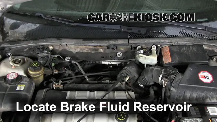 2002 Ford Focus ZX3 2.0L 4 Cyl. Brake Fluid Check Fluid Level